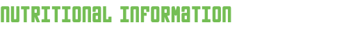 Nutritional Information