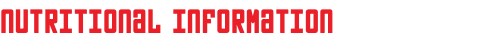 Nutritional Information