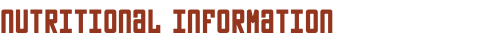 Nutritional Information
